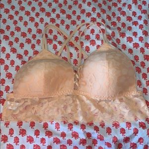 Blush lace bralette.